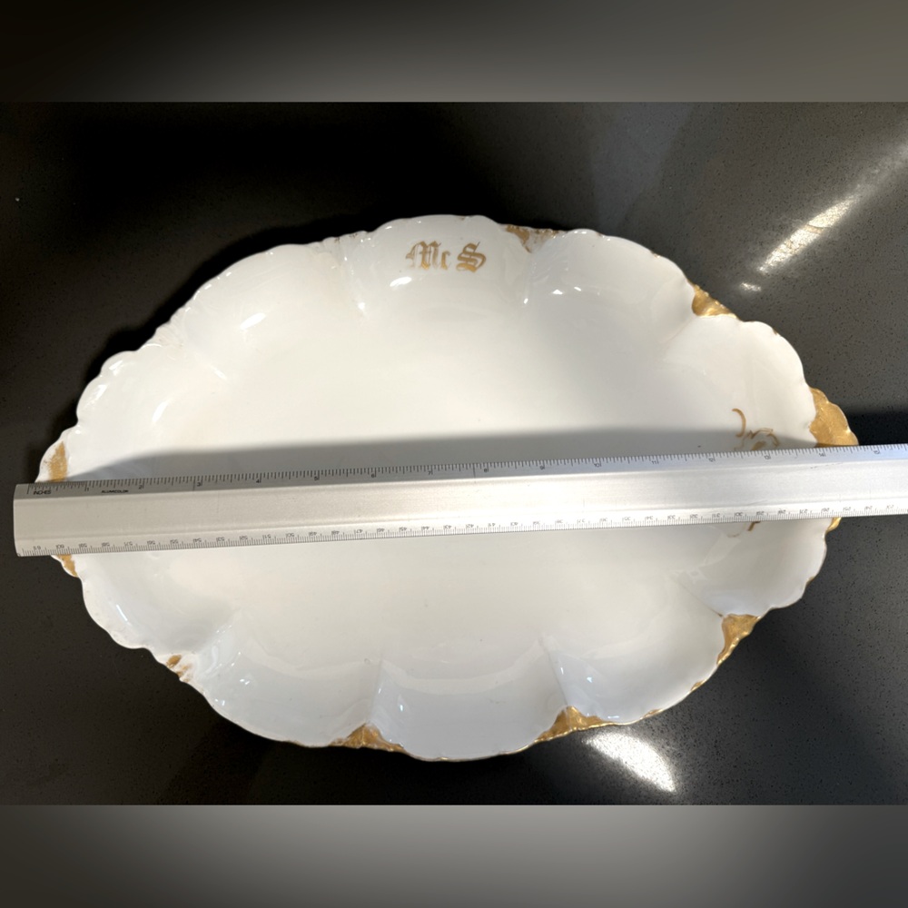 R C Versailles gilded customized serving platter 9.5” x 15”